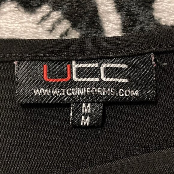 TOWN & COUNTRY Black cowl neck short-sleeve top ~ Stretchy MEDIUM LARGE shirt - Picture 2 of 13